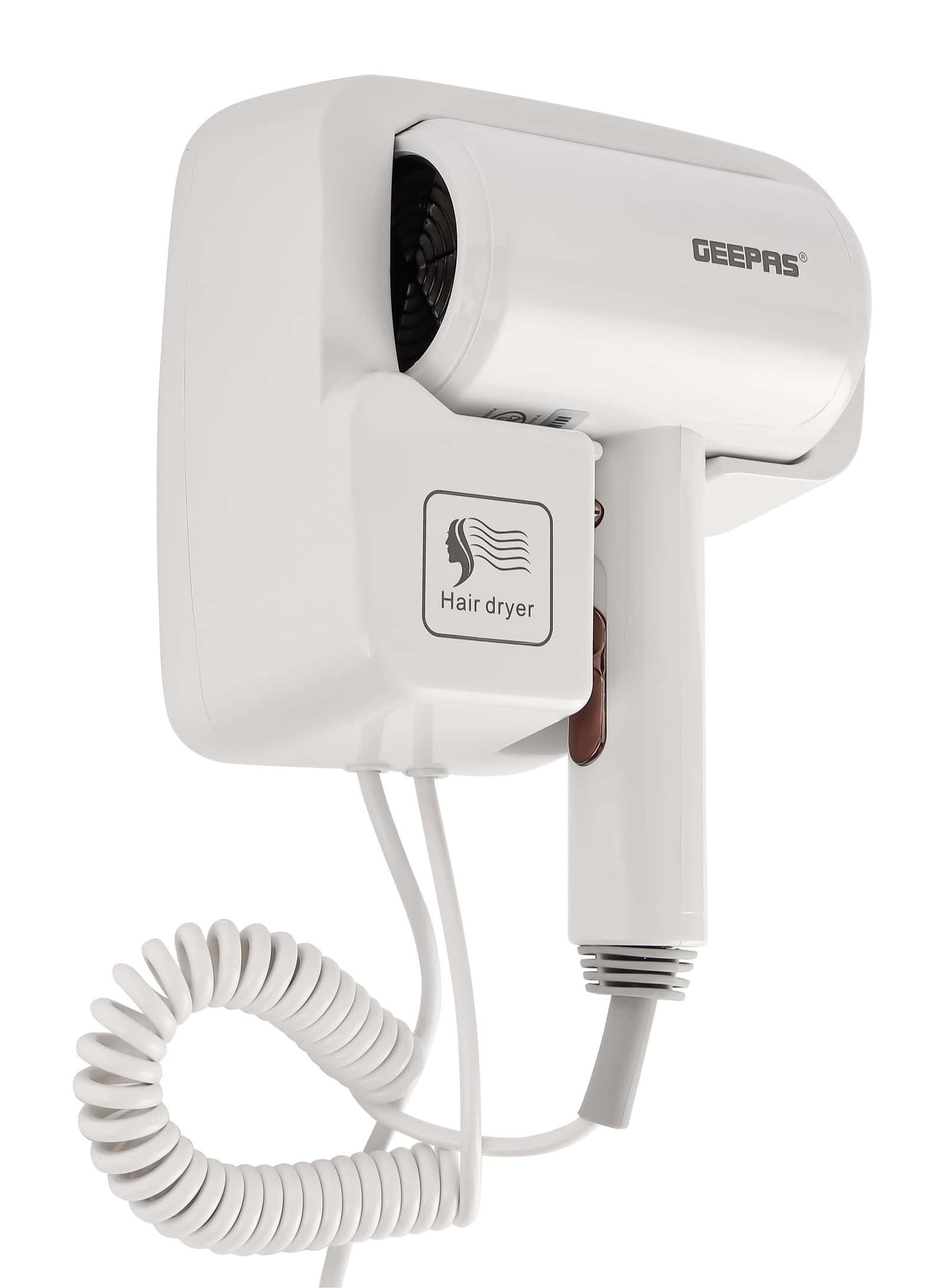 مجفف شعر للحمام للجنسين 1200 واط جيباس Geepas Wall Mounted Hair Dryer Hot & Cold Wind