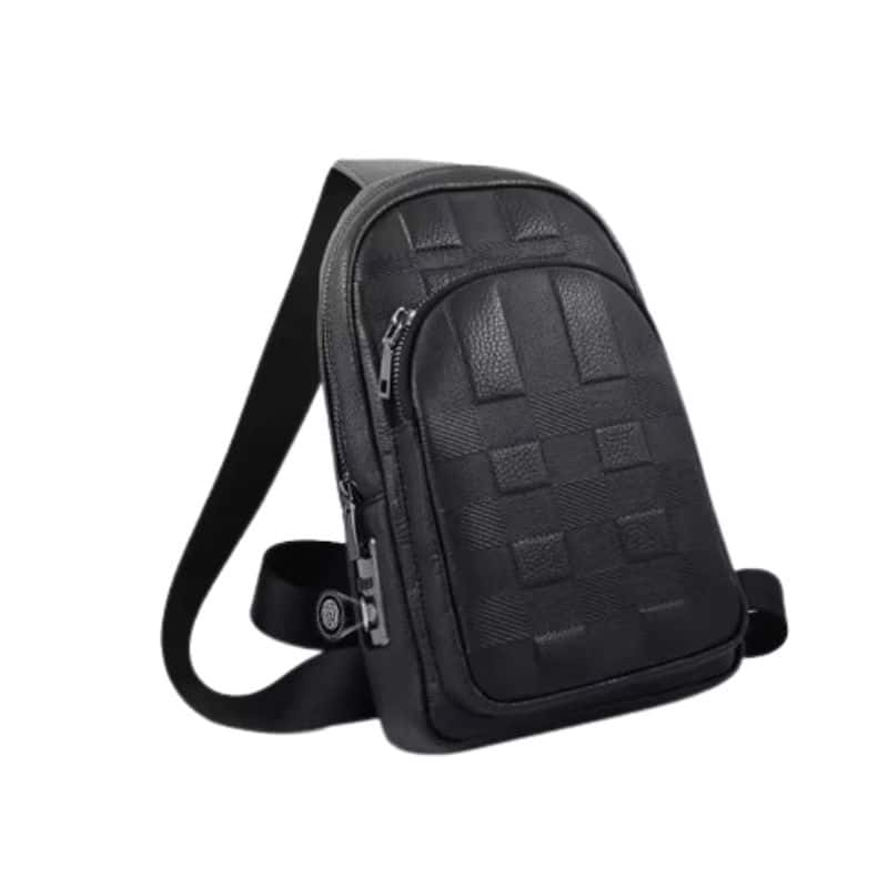 شنطة كتف رجالي جلد بالبصمة Anti theft Fingerprint Crossbody Bag