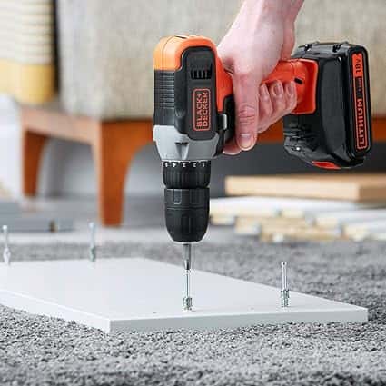 دريل كهربائي لا سلكي 600 دورة مع بطاريتين وقاعدة شحن بلاك اند ديكر Black+Decker Cordless Drill Driver With 2 Batteries And Charger In Kit Box