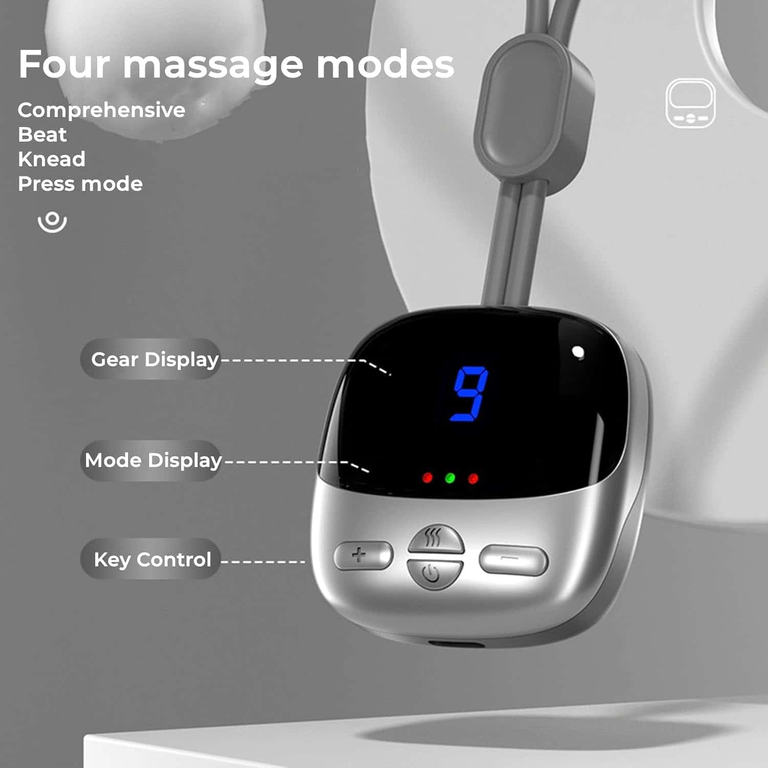 جهاز مساج الرقبة بالنبضات الكهربائية 4 أوضاع مع خاصية الحرارة Portable Neck Massager