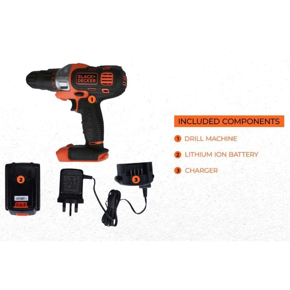 دريل بطارية 18 فولت 1.5 أمبير 10 مم بلاك اند ديكر Black+Decker 18v 1.5ah 10mm Li-Ion Cordless Multi-Evo Multitool Starter Kit With Drill