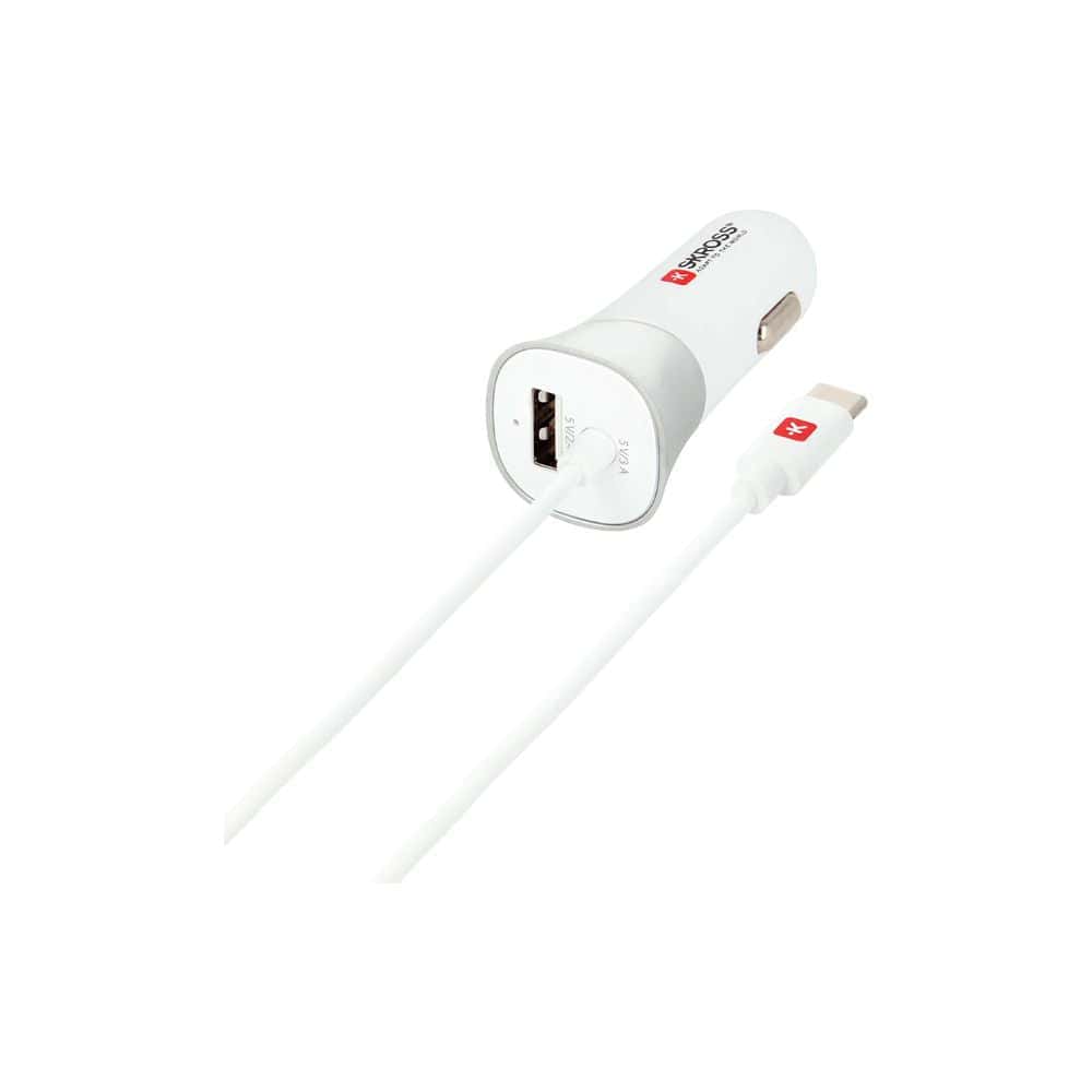 شاحن سيارة تايب سي 5.4 أمبير سكروس Skross Usb Car Charger With Type C Connector