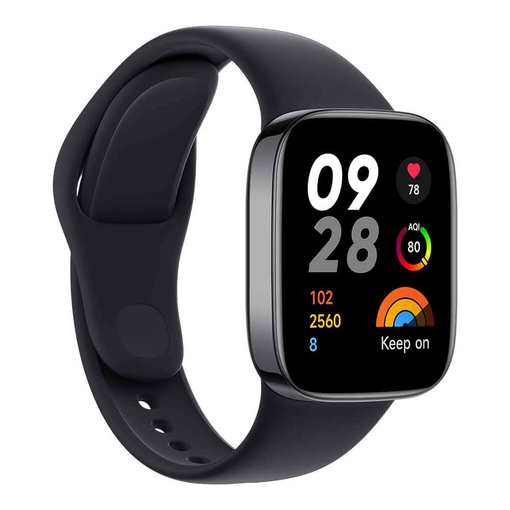 ساعة ريدمي سمارت واتش 3 باللون الاسود بشاشة 1.75 بوصة ومقاومة للماء من شاومي Xiaomi Redmi Smart Watch 3 Black 1.75 Inch LCD Touch Display 5ATM Water Resistant 12 Days Battery Life GPS