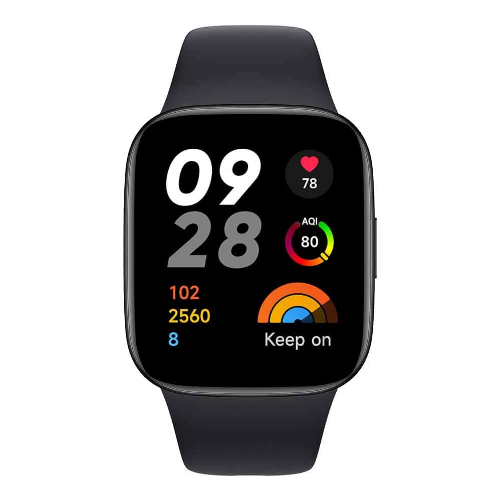 ساعة ريدمي سمارت واتش 3 باللون الاسود بشاشة 1.75 بوصة ومقاومة للماء من شاومي Xiaomi Redmi Smart Watch 3 Black 1.75 Inch LCD Touch Display 5ATM Water Resistant 12 Days Battery Life GPS