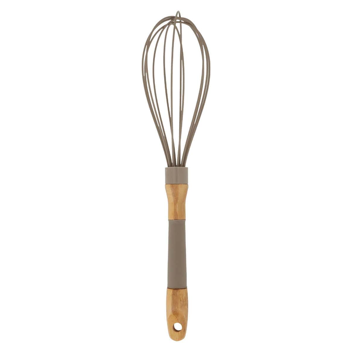 خفاقة يدوية للبيض والكريمة 10 انش السيف غاليري Al Saif Gallery Silicone Egg Mixer With Brown Wood Hand