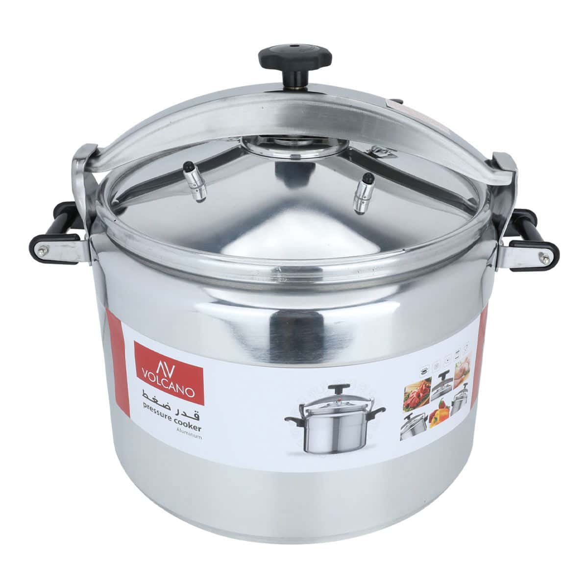 قدر ضغط فولكانو مصنوع من الألمنيوم بسعة 50لتر من السيف غاليري Al Saif Gallery Volcano Silver Aluminum Pressure Cooker 50 Liter