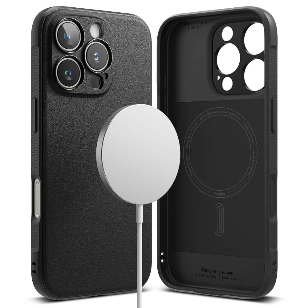 كفر ايفون 16 برو ماكس مع ماج سيف مقاوم للصدمات أسود رينجكي Ringke Onyx Magnetic Compatible with iPhone 16 Pro Max Case