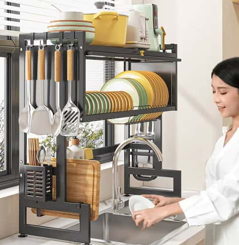 رف تجفيف الصحون فوق المغسلة Over Sink Dish Drying Rack