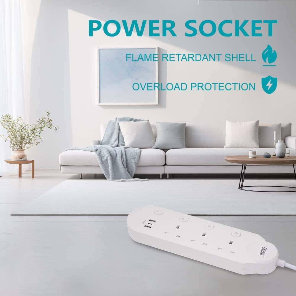 Winning Star Power Strip 1 Type-C 2 USB Ports 3 UK Outlet Electrical Extension Socket