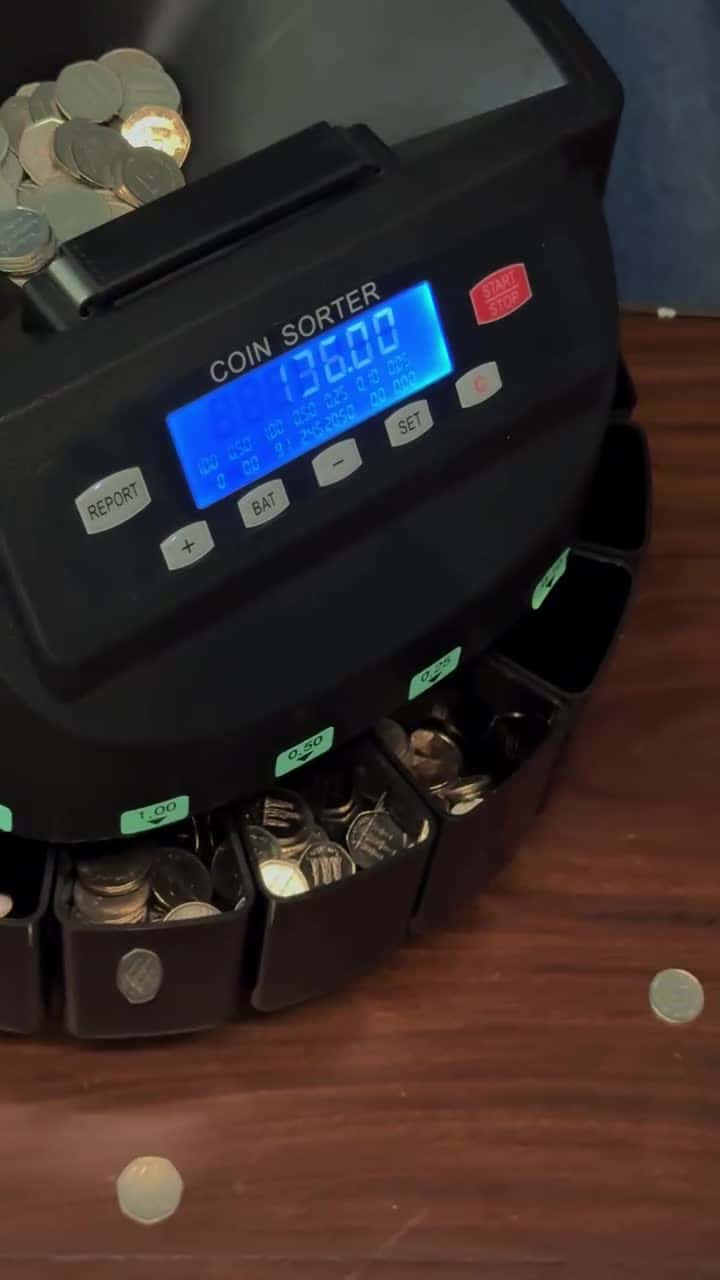 ماكينة عد العملات المعدنية كروني مع شاشة ال سي دي Crony Electric Coin Counting Machine