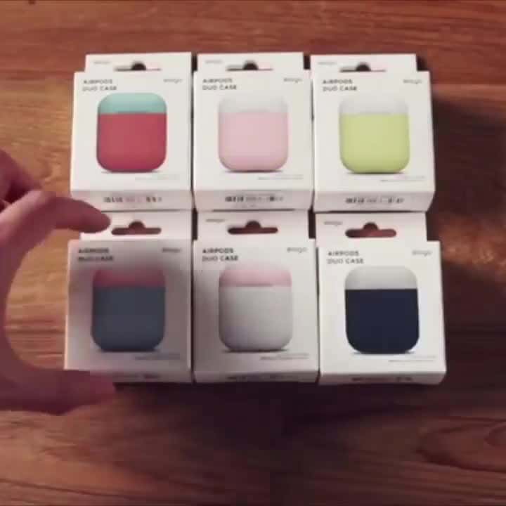 غطاء مطاطي مميز لسماعات آبل أبيض & زهري