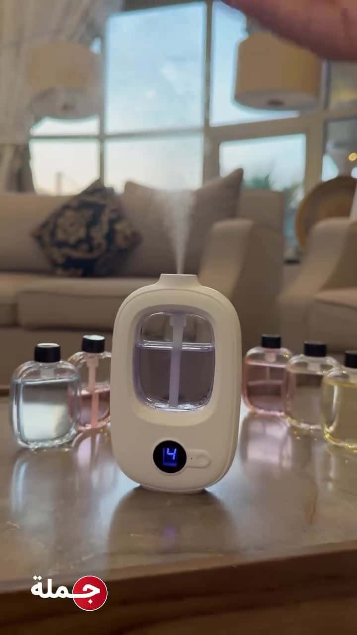 معطر جو لاسلكي مع 6 زيوت عطريه فواحه 50 مل Digital Display Essential Oil Diffuser