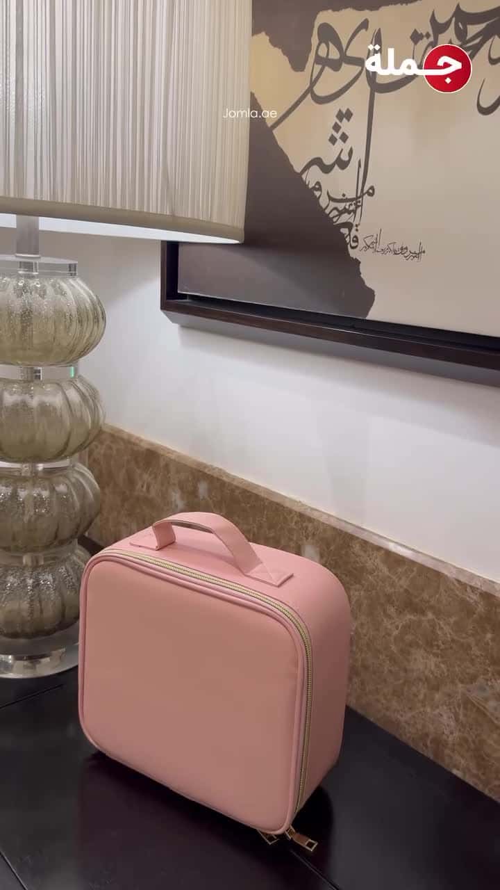 Travel Makeup Bag With Led Mirror Organiser Case With Adjustable Compartment