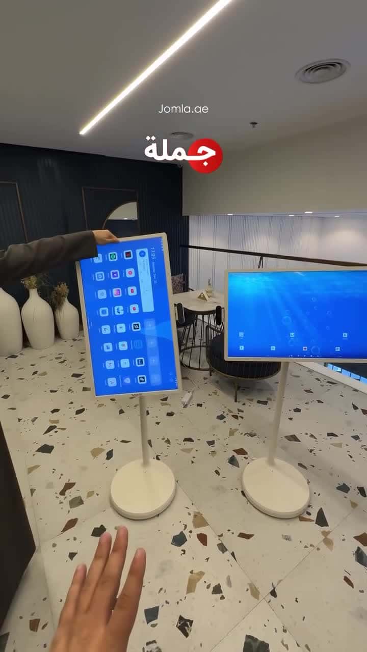 شاشة متنقلة اندرويد لمس ذكية تكتك مع ستاند كاميرا 32 بوصة Taktik Portable Smart Screen 1080p Rotatable Touch Screen