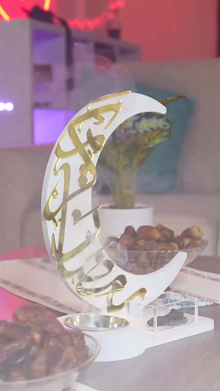 مبخرة بخور على شكل مجسم هلال رمضان incense burner Ramadan crescent