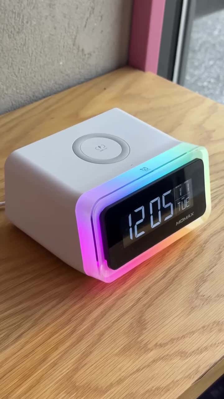 ساعة ديجيتال مع شاحن لاسلكي Q.CLOCK 2 MOMAX - أبيض الأصلي