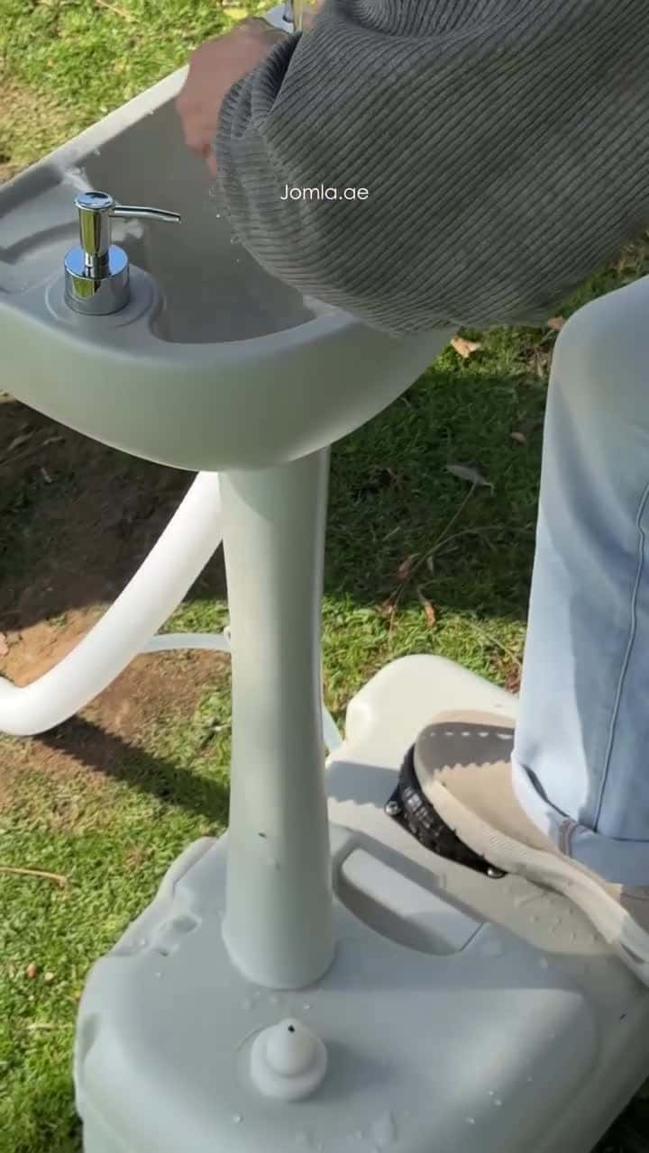 حوض مغسلة يدين متنقلة للرحلات بورودو 17 لتر مع موزع صابون مدمج 3 لتر Porodo Portable Handwash Station