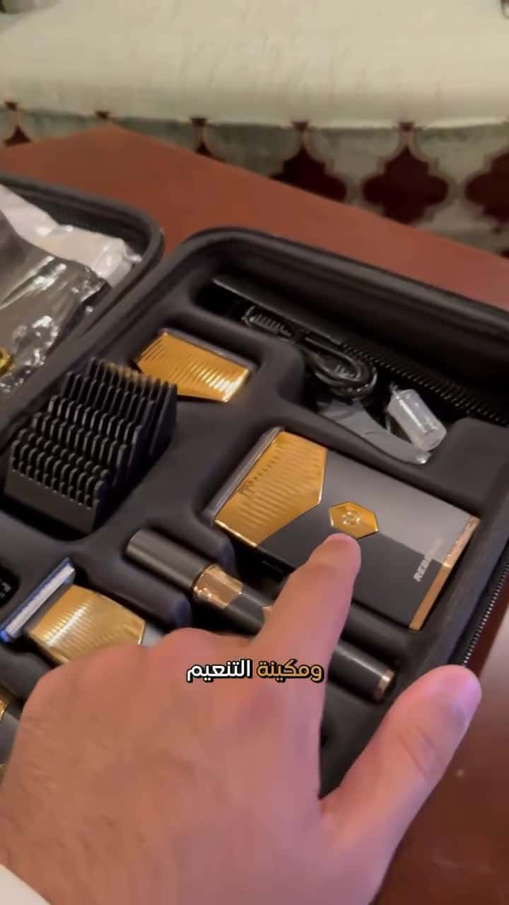 Rebenuo 10-in-1 Professional Shaver & Trimmer Kit with Deluxe Organizer Case Complete Grooming Set for Beard, Hair & Body Care