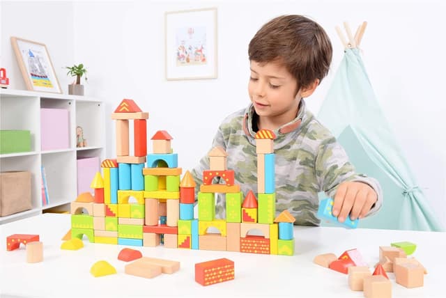 العاب خشبية للاطفال 100 قطعة ليلين Lelin 100pcs Wooden Blocks