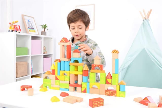 العاب خشبية للاطفال 100 قطعة ليلين Lelin 100pcs Wooden Blocks