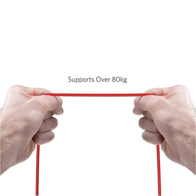 سلك ايفون من أنكر باورلاين+ لايتنينغ بطول 6 أقدام  أحمر Anker PowerLine+ Lightning Cable 6ft - Red (Offline)