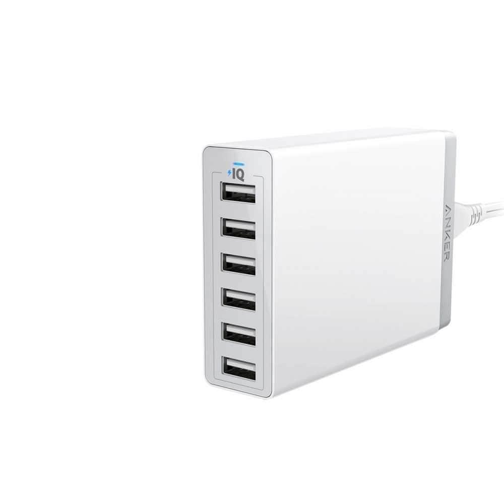 Anker PowerPort 6 60W 6-Port Desktop Charger (UE) White (A2123L22)