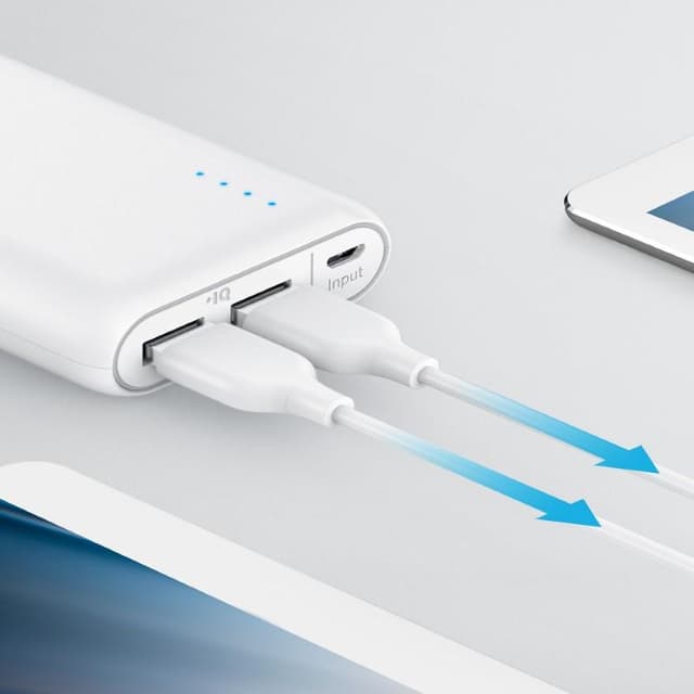 شاحن خارجي أنكر باور كور 20100 ميلي أمبير - ألوان أبيض وأسود