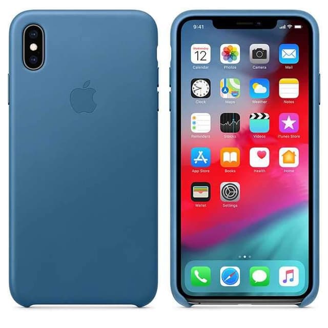 apple iphone xs max leather case cape cod blue
