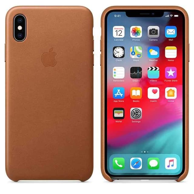 كفر جلدي أصلي لآيفون XS Max  من Apple - بني رملي - 50040