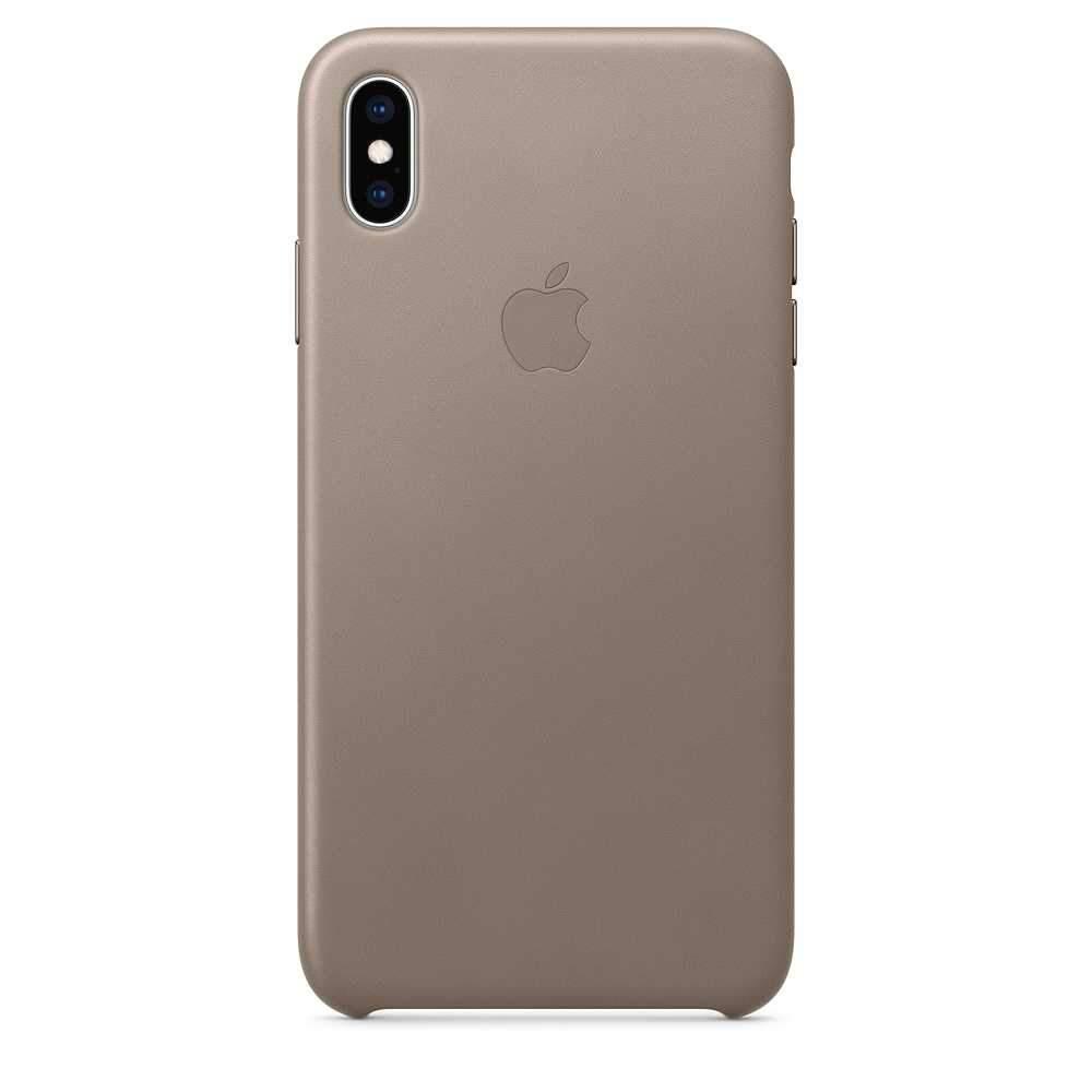 apple iphone xs max leather case taupe