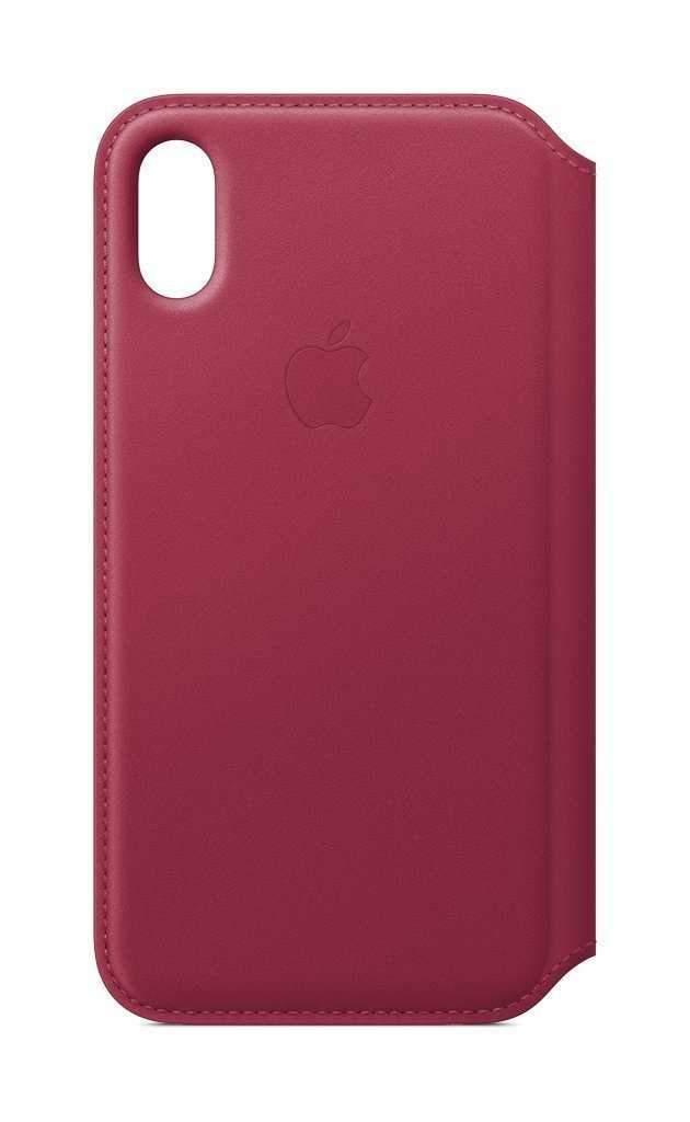 apple iphone x leather folio berry