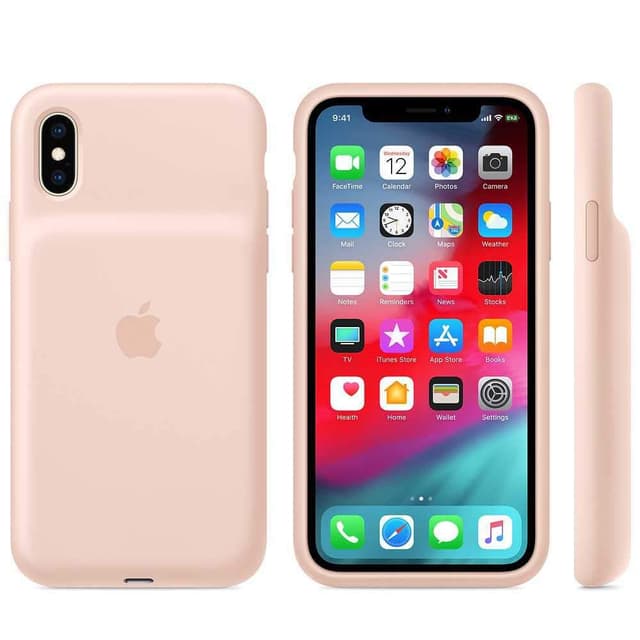 apple smart battery case for iphone xs pink sand