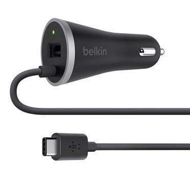 شاحن سيارة مع كابل USB-C ومنفذ USB-A بقوة 15واط لون أسود BELKIN - USB-C Car Charger with Hardwired USB-C Cable and USB-A Port (USB Type-C) - SW1hZ2U6MjQ2NDI=