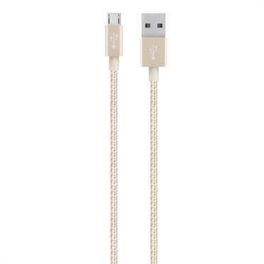 وصلة شاحن (كيبل شحن) بمدخل USB-A و منفذ Micro-USB لون ذهبي BELKIN - MIXIT Metallic Micro-USB to USB Cable - Gold - SW1hZ2U6MjU4Mjg=