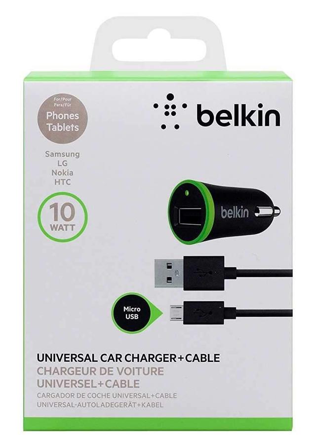 شاحن سيارة للموبايل بقوة 10 واط بيلكن Belkin Micro Car Charger - SW1hZ2U6NjY4OQ==