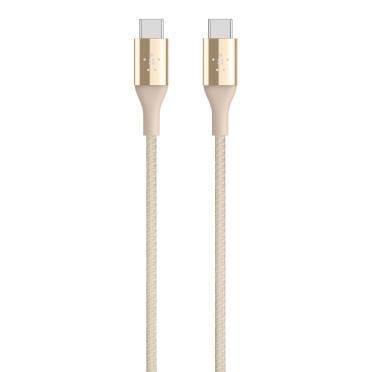 وصلة شاحن (كيبل شحن) بمدخل USB-C و منفذ USB-C بطول 1.2 متر لون ذهبي BELKIN - MIXIT DuraTek USB C Cable USB Type C