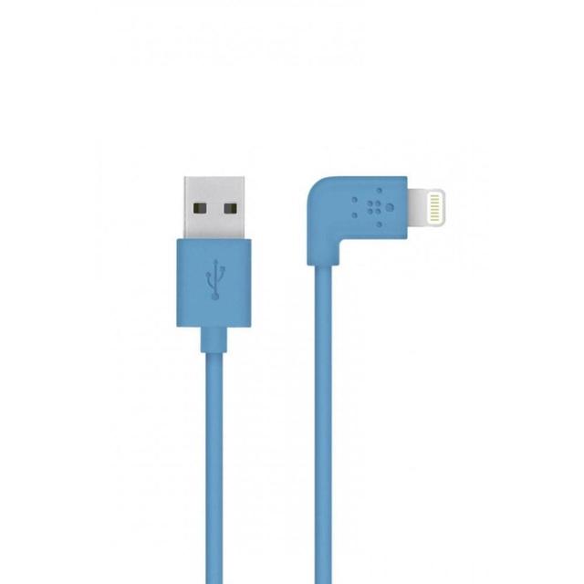 وصلة شاحن (كيبل شحن) بمنفذ USB-A إلى Lightning بزاوية 90 درجة أزرق BELKIN - MIXIT 90 degree Lightning to USB Cable - SW1hZ2U6MjM3MDA=