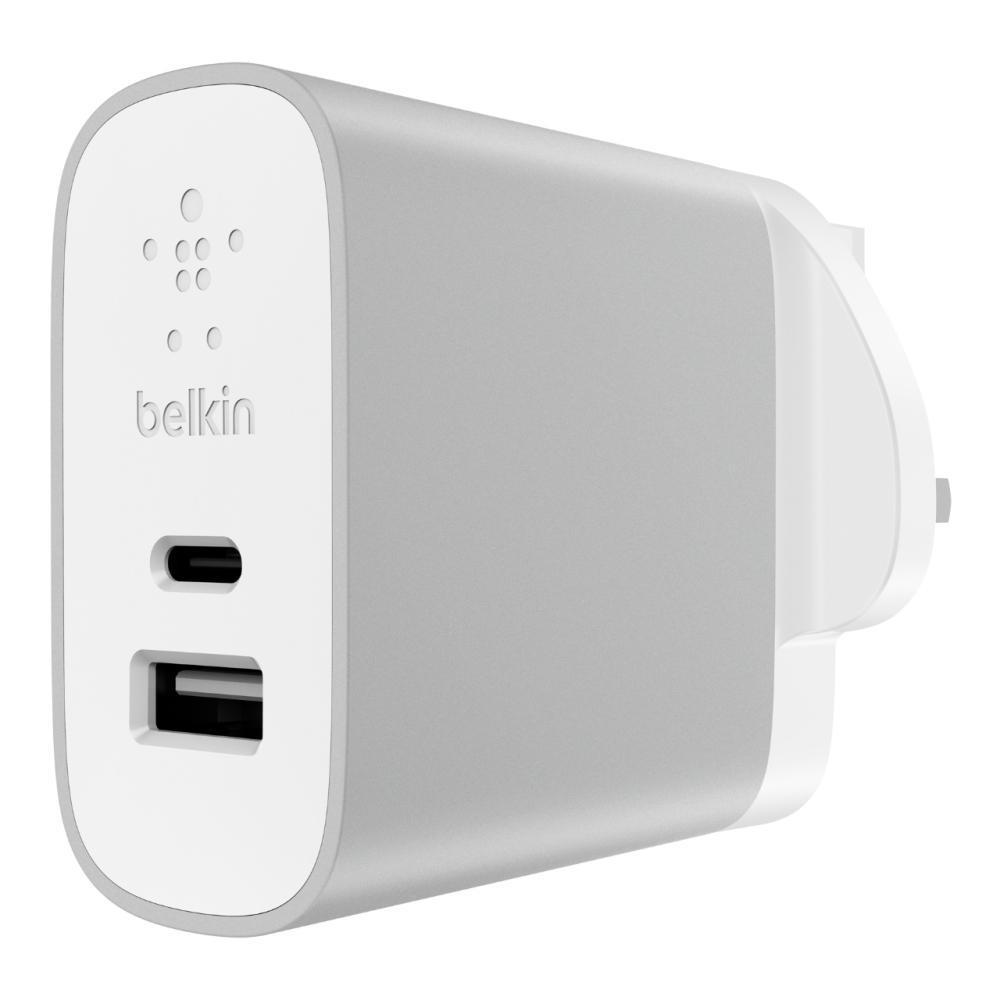 شاحن كهربي بمنفذين 27 واط BELKIN USB C USB A Home Charger