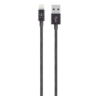 وصلة شاحن (كيبل شحن) بمدخل USB-A و منفذ Lightning للآيفون و الآيباد معدني BELKIN - MIXIT Metallic Lightning to USB Cable - SW1hZ2U6MjM3NTQ=