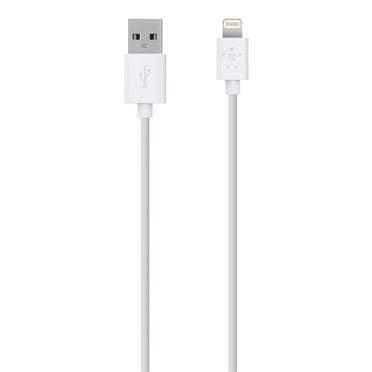 وصلة شاحن (كيبل شحن) بمنفذ USB-A إلى Lightning لون أبيض BELKIN - Charge & Sync 3M Lightning Cable - SW1hZ2U6MjYwMjA=