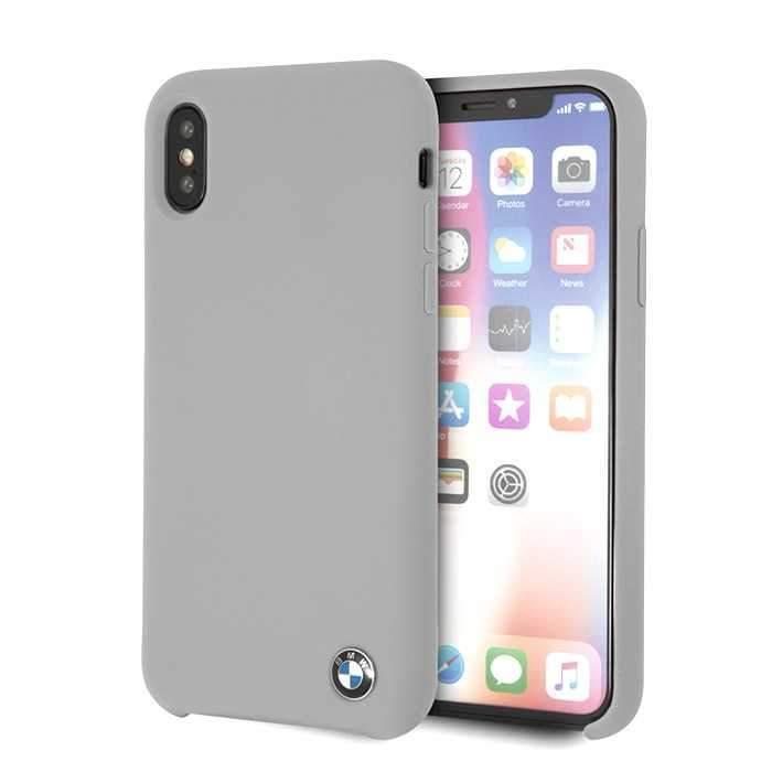 bmw real microfiber silicone case for iphone x gray