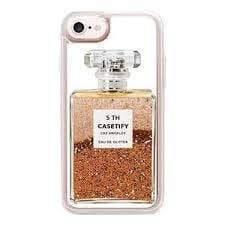 كفر ايفون 7/8 - شفاف CASETIFY - Channel Chrome Gold Glitter For iPhone 8/7