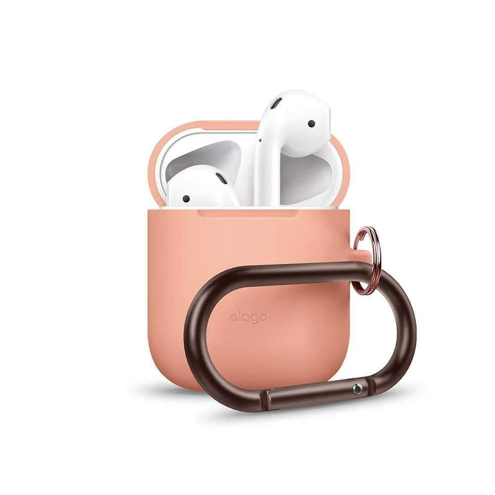 elago airpods hang case peach