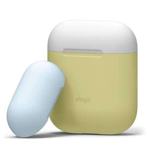 elago duo case for airpods body yellow top whitepastel