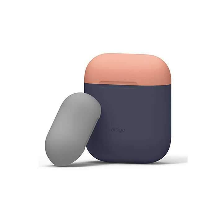 elago duo case for airpods body jean indigo top peachgray