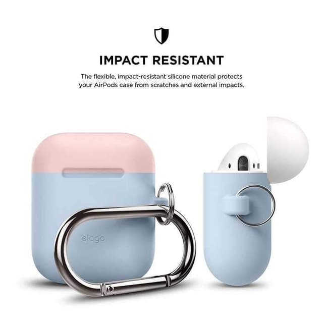 غطاء مطاطي مميز لسماعات آبل أزرق & زهري