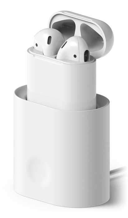 elago charging station for airpods case white