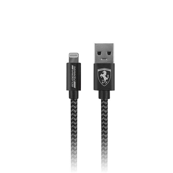 Ferrari Nylon Lightning Cable 1.5m (MFI License) - Dark Gray