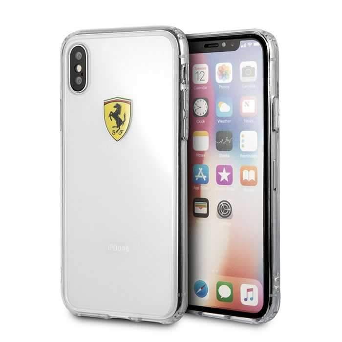 ferrari shockproof hard case for apple iphone xs max transparent