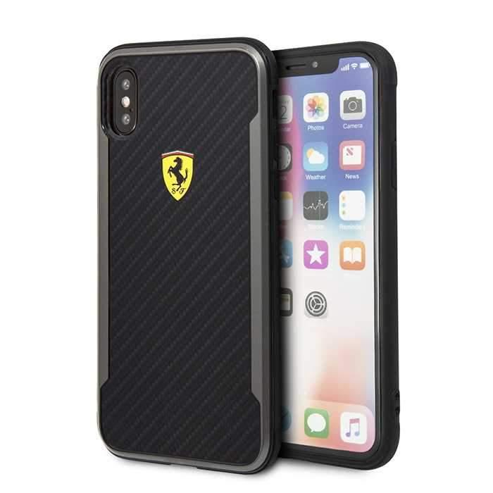 ferrari on track hard case with carbon effect for iphone x xs black